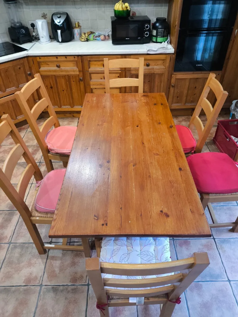 Pine table, chairs and dresser - Image 2