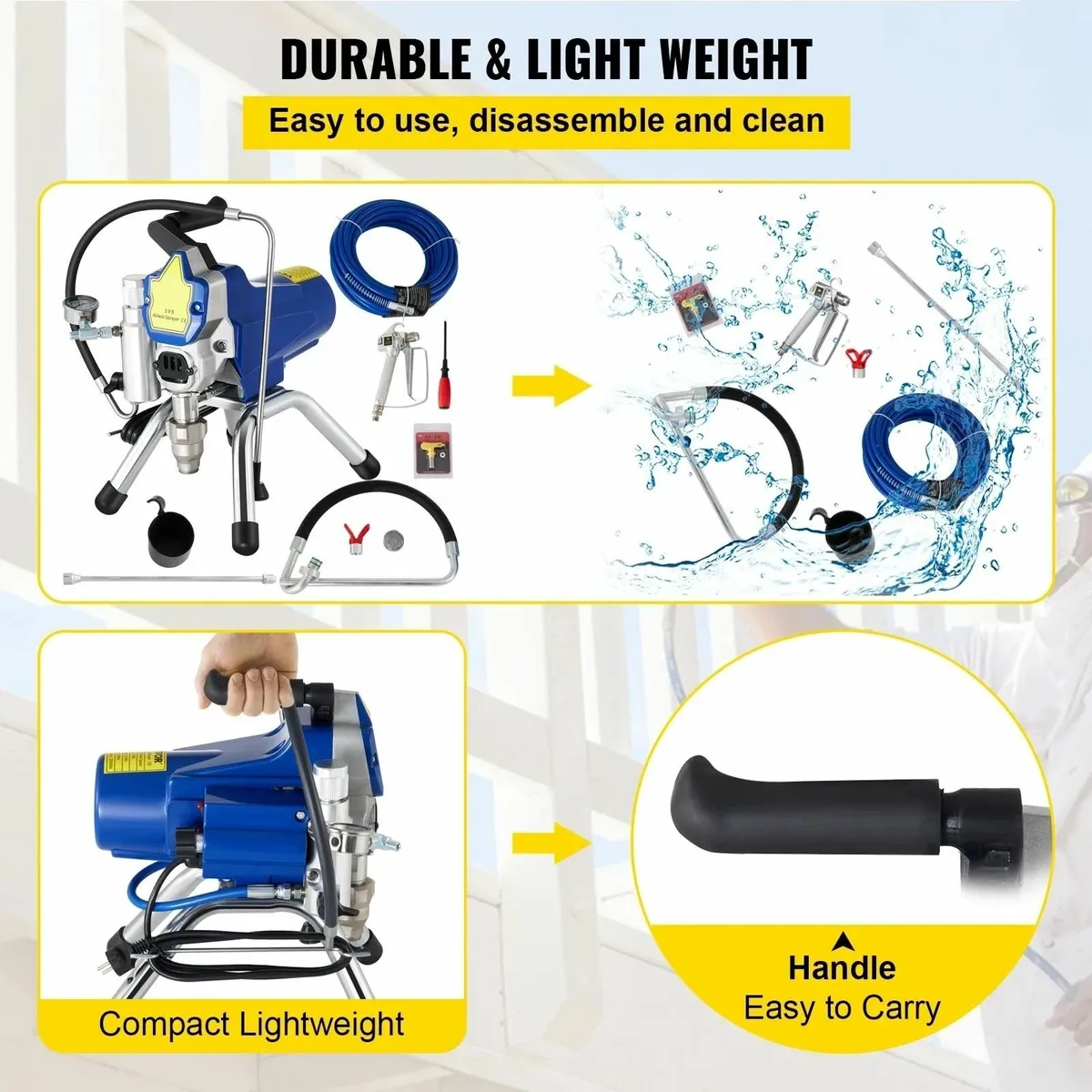 High-Pressure Airless Paint Sprayer Machine - Blue - Image 2