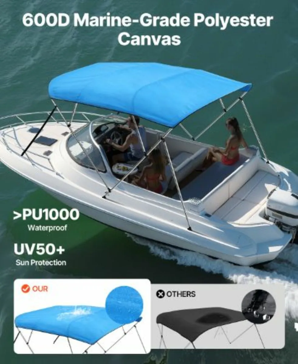 4 Bow Boat Bimini Tops 96"Lx(67"-72")W x 54"H - Image 2