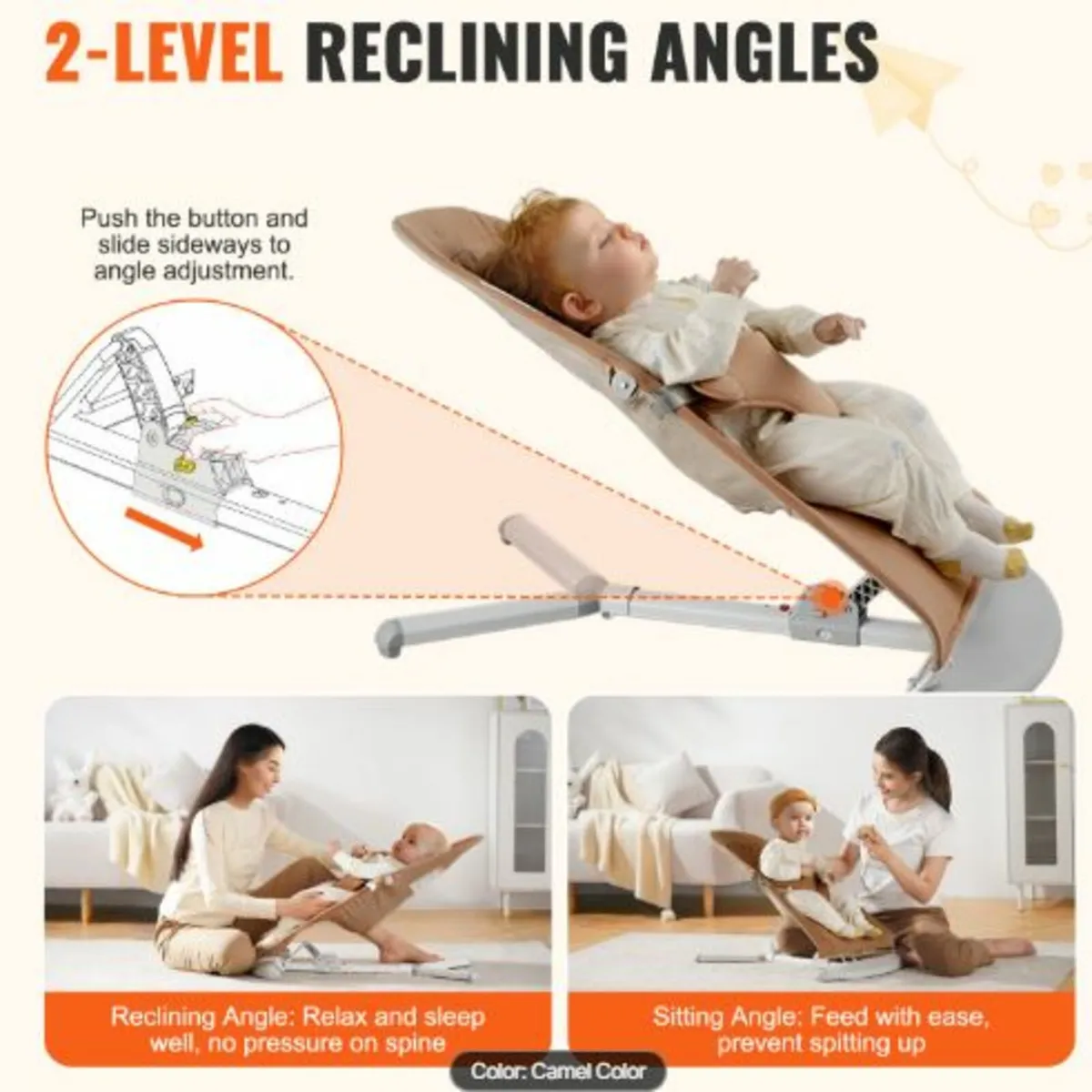 Baby Bouncer Folding Bouncer Seat Chair for Babie - Image 3
