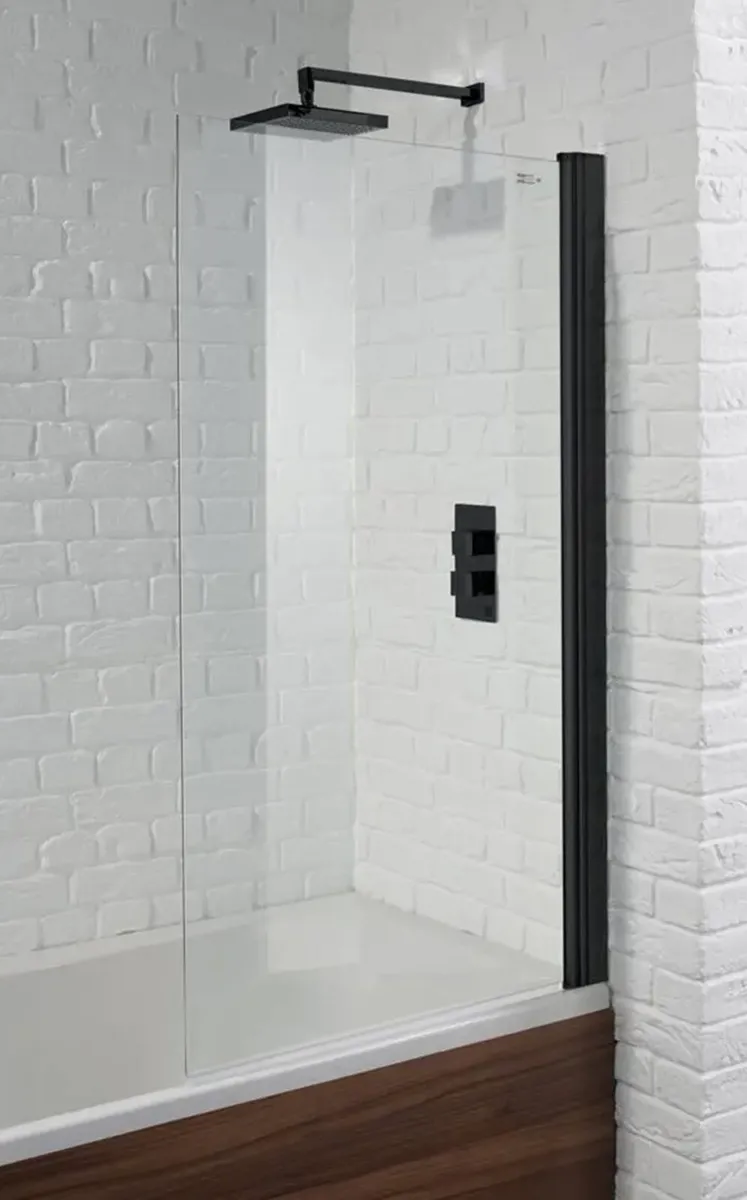 Bath Screen (black profile) Supply and Fit