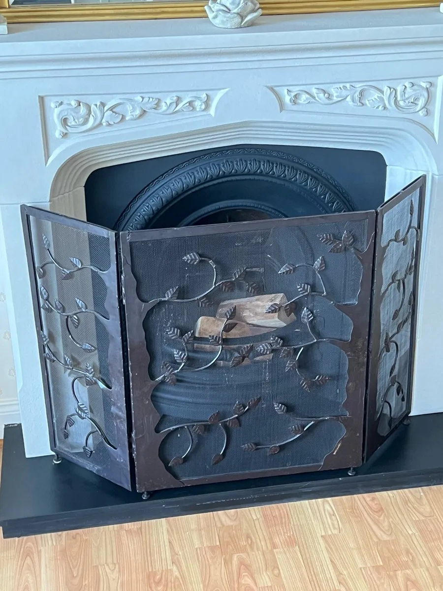 Large Solid Metal Ornate Fire Guard