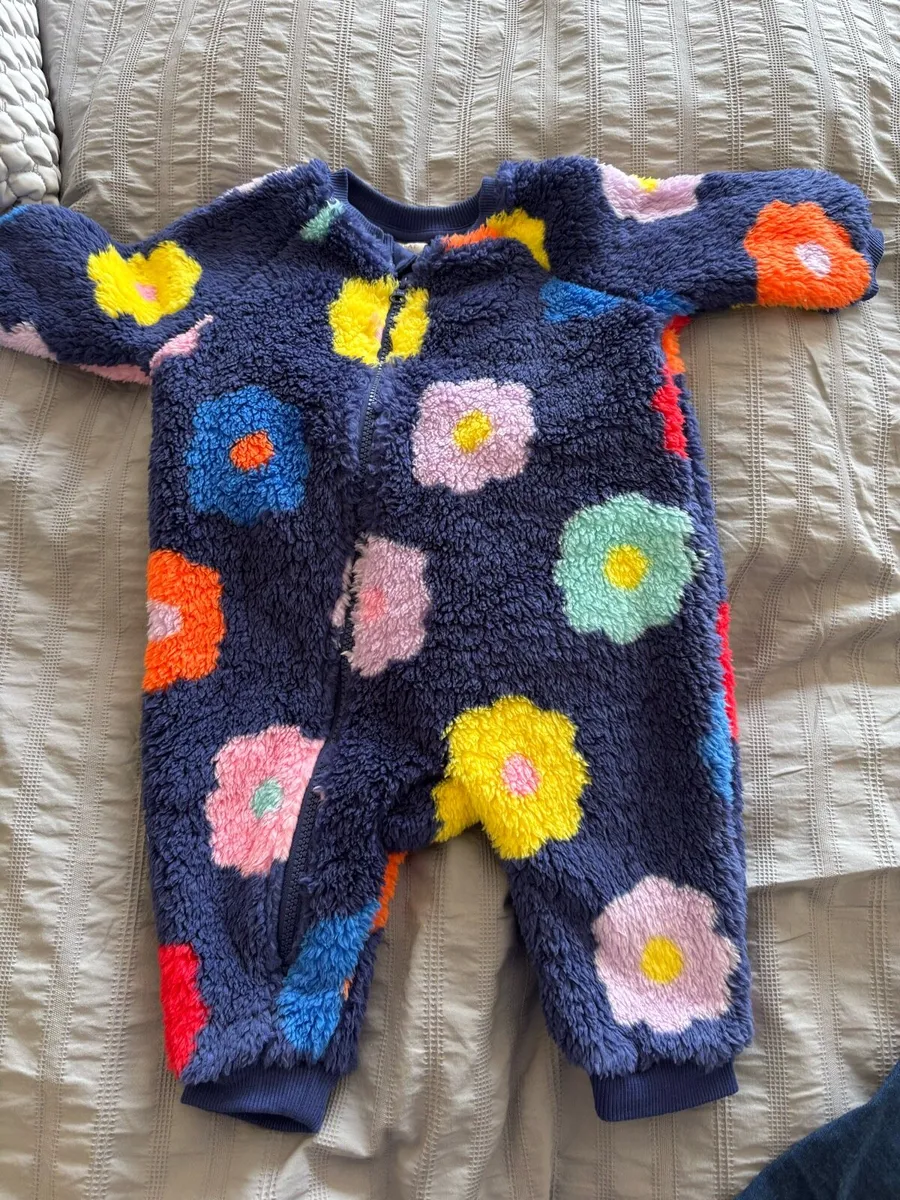 Navy Fleece Sleep suit 6-9 months - Image 1