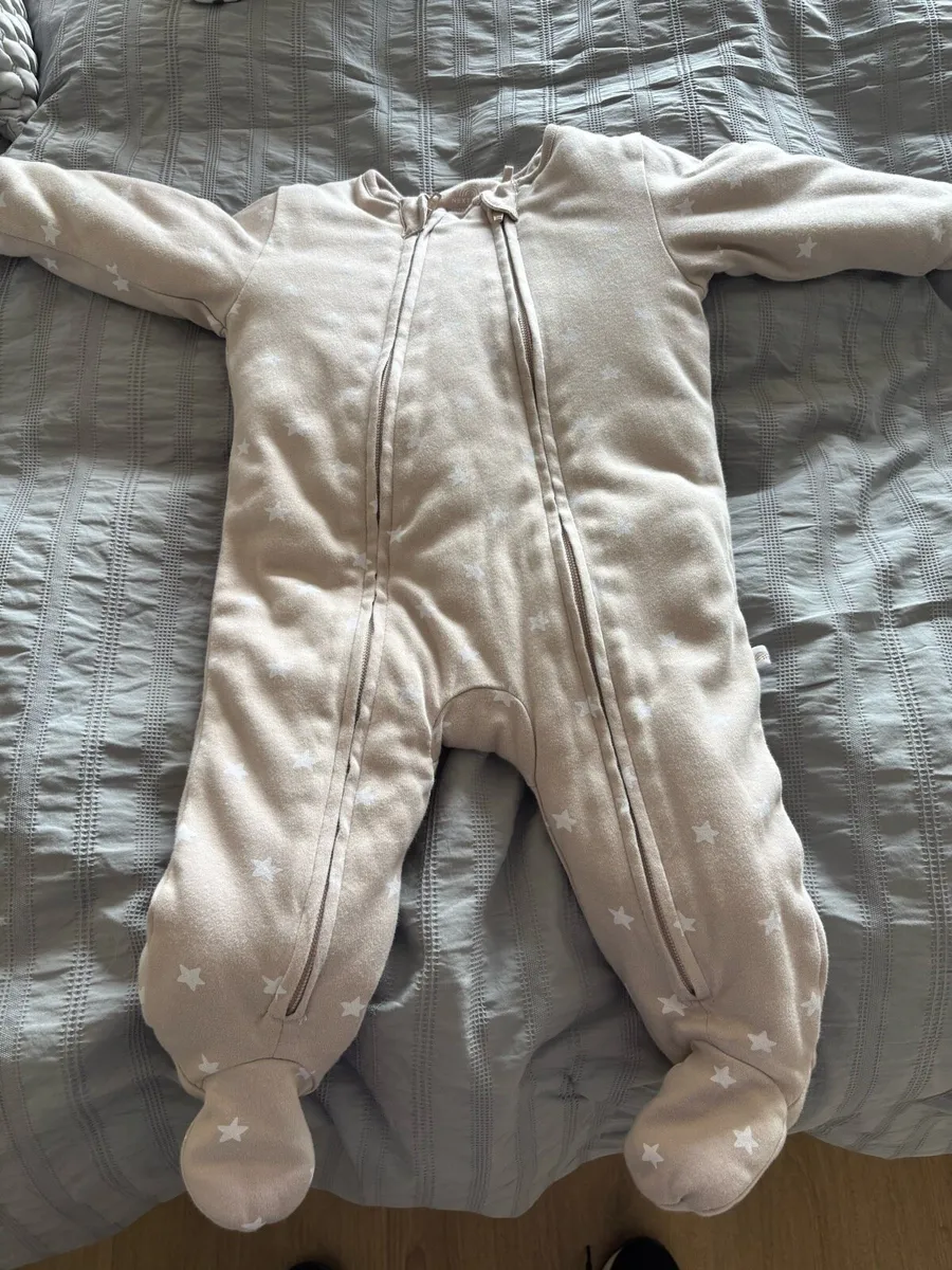 Next Grey & White sleep suit 6-9 months - Image 1
