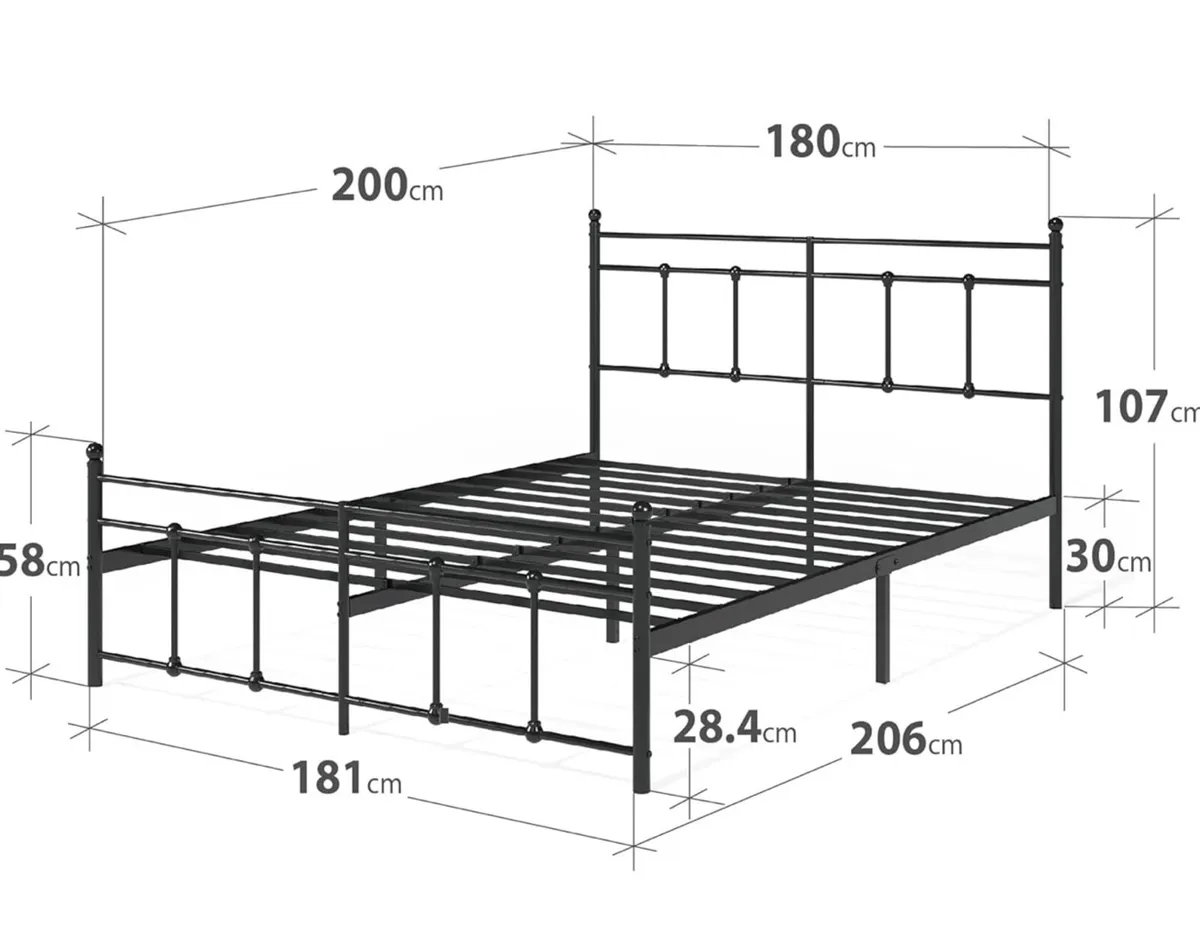 Super King Bed Frame - Bed 180x200 cm - Image 3