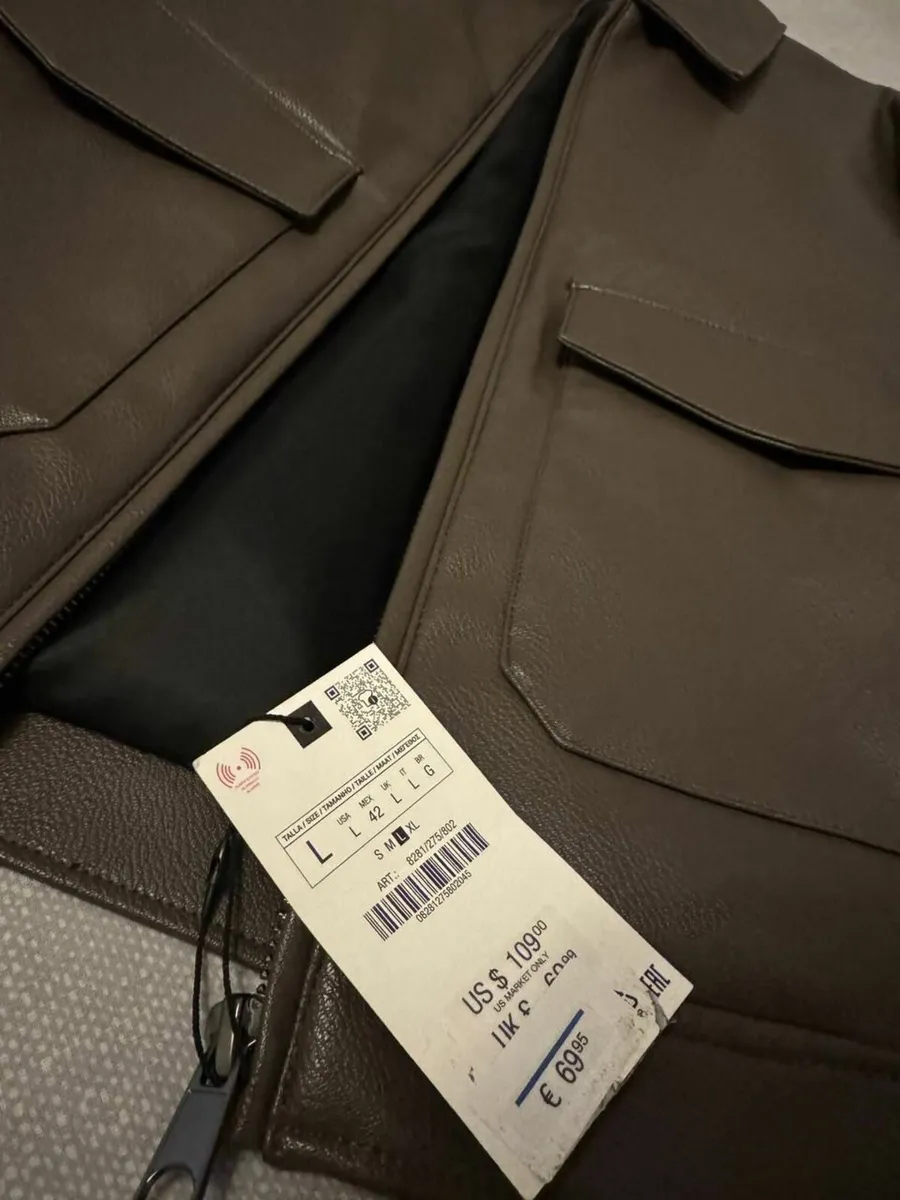 New tagged Zara Leather Effect Jacket - Image 3