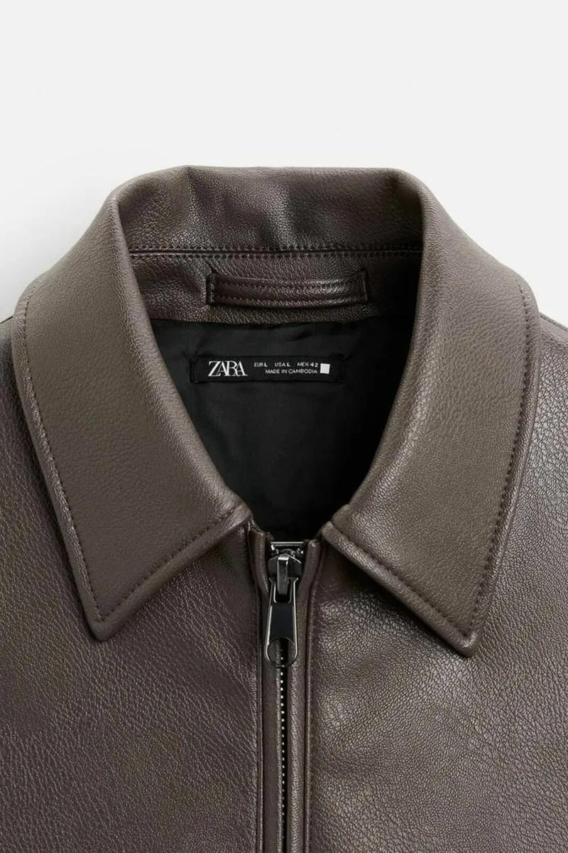 New tagged Zara Leather Effect Jacket - Image 4