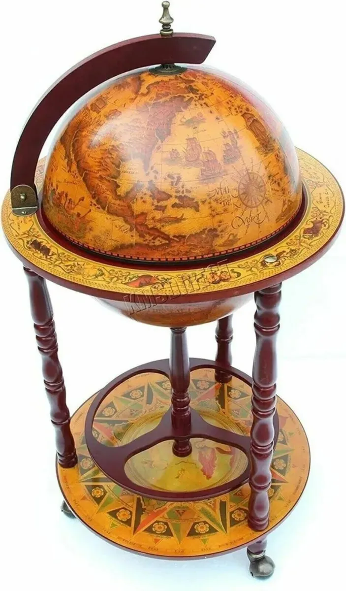 Globe Bar: 360mm, Antique, Stylish Storage - Image 3