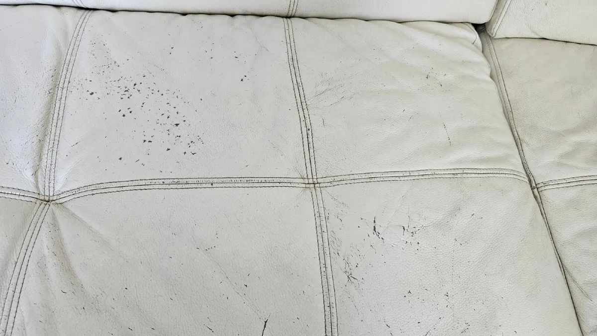 White leather corner sofa - Image 3