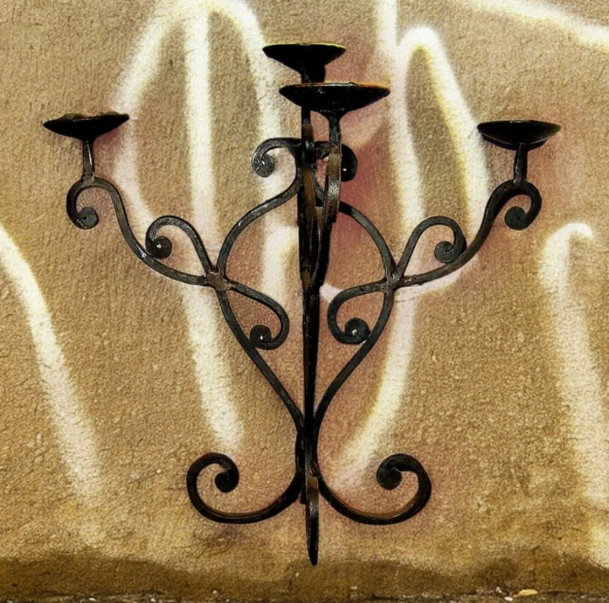 Pair Of Vintage Iron Candleabra - Image 3