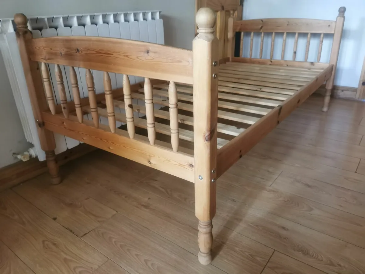 Pine Quality Sturdy single bed with mattress - Image 3