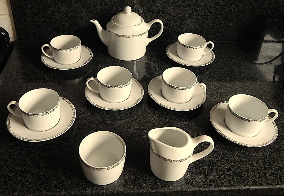 15 Piece Vintage Royal Doulton Platinum  Tea Set - Image 1