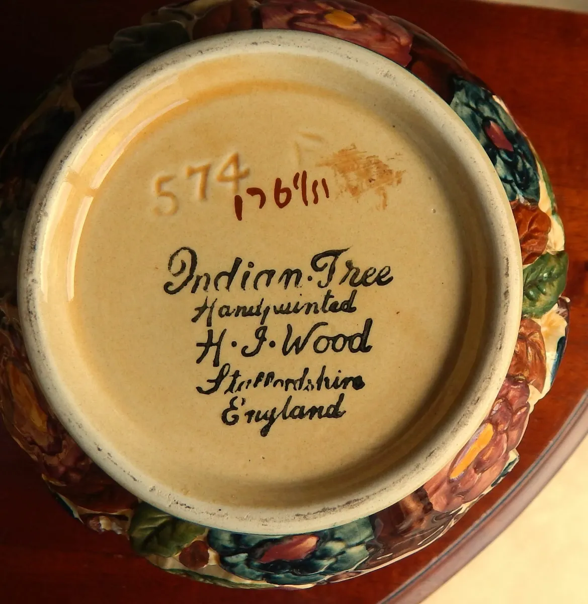 2 Staffordshire Handpainted Indian Tree Vases - Image 3