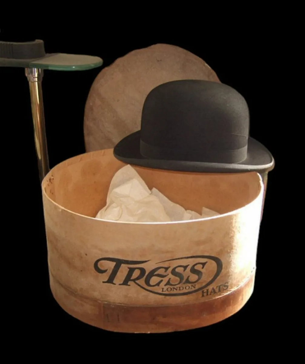 Vintage Bowler Hat and Box with Lid - Image 1