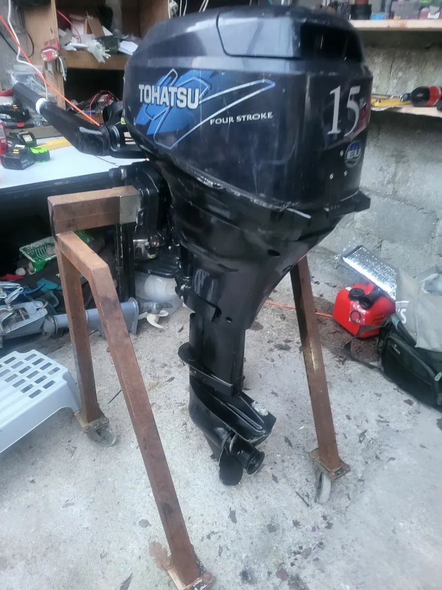 longshaft 4 stroke 15hp tohatsu  outboard - Image 1
