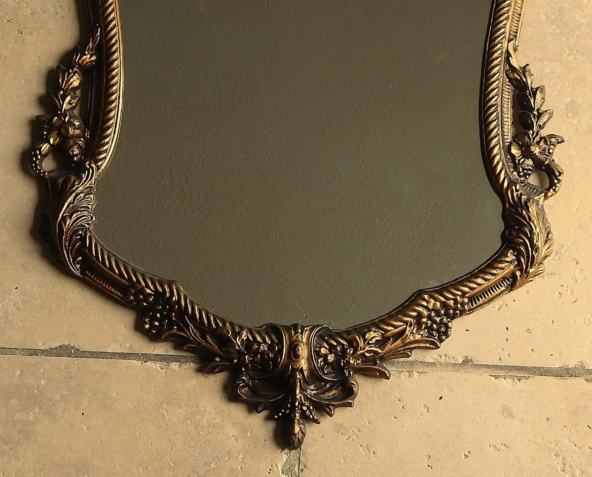 Wall Mirror in Ornate Rococo Style Metal Frame - Image 2