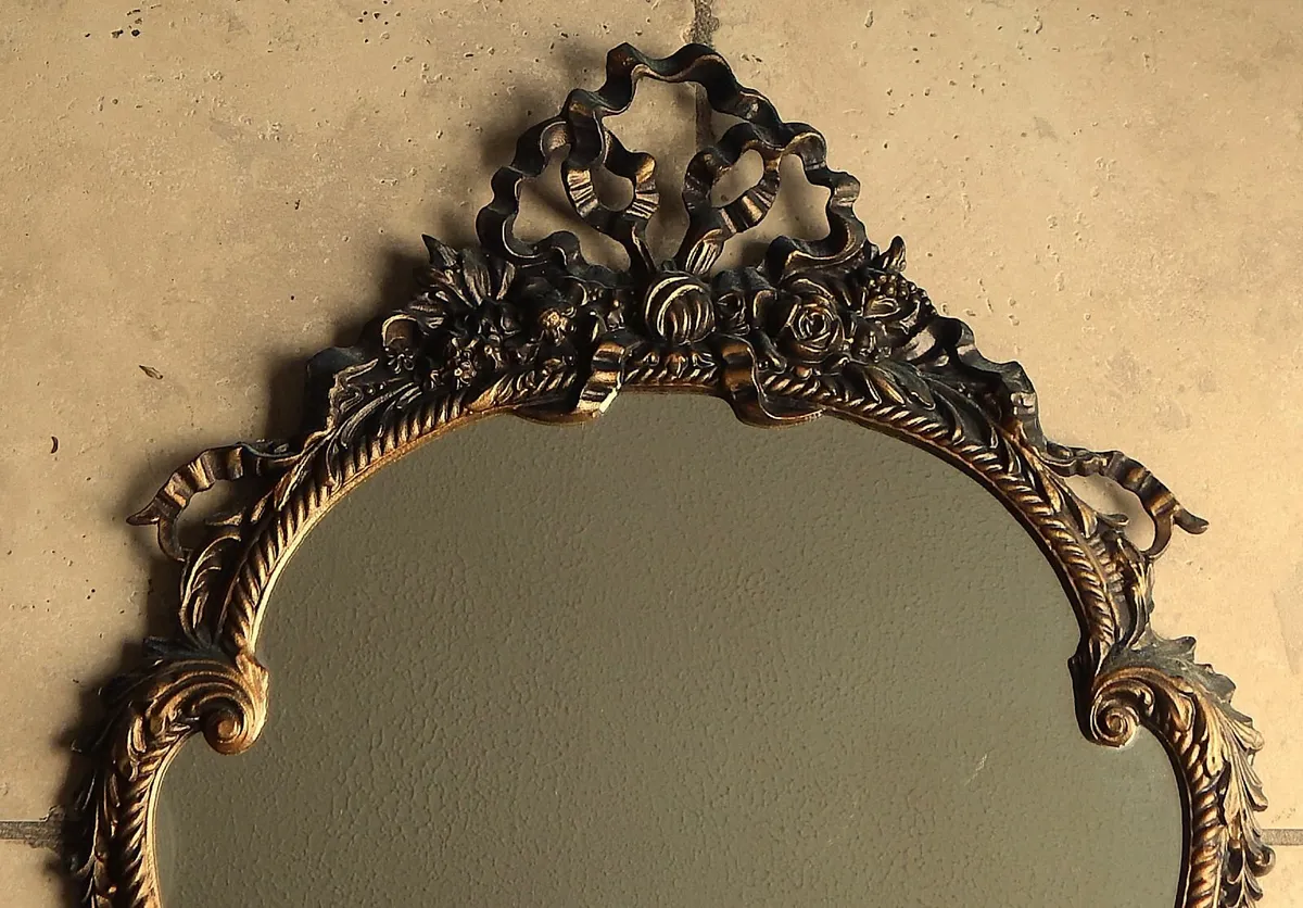 Wall Mirror in Ornate Rococo Style Metal Frame - Image 3