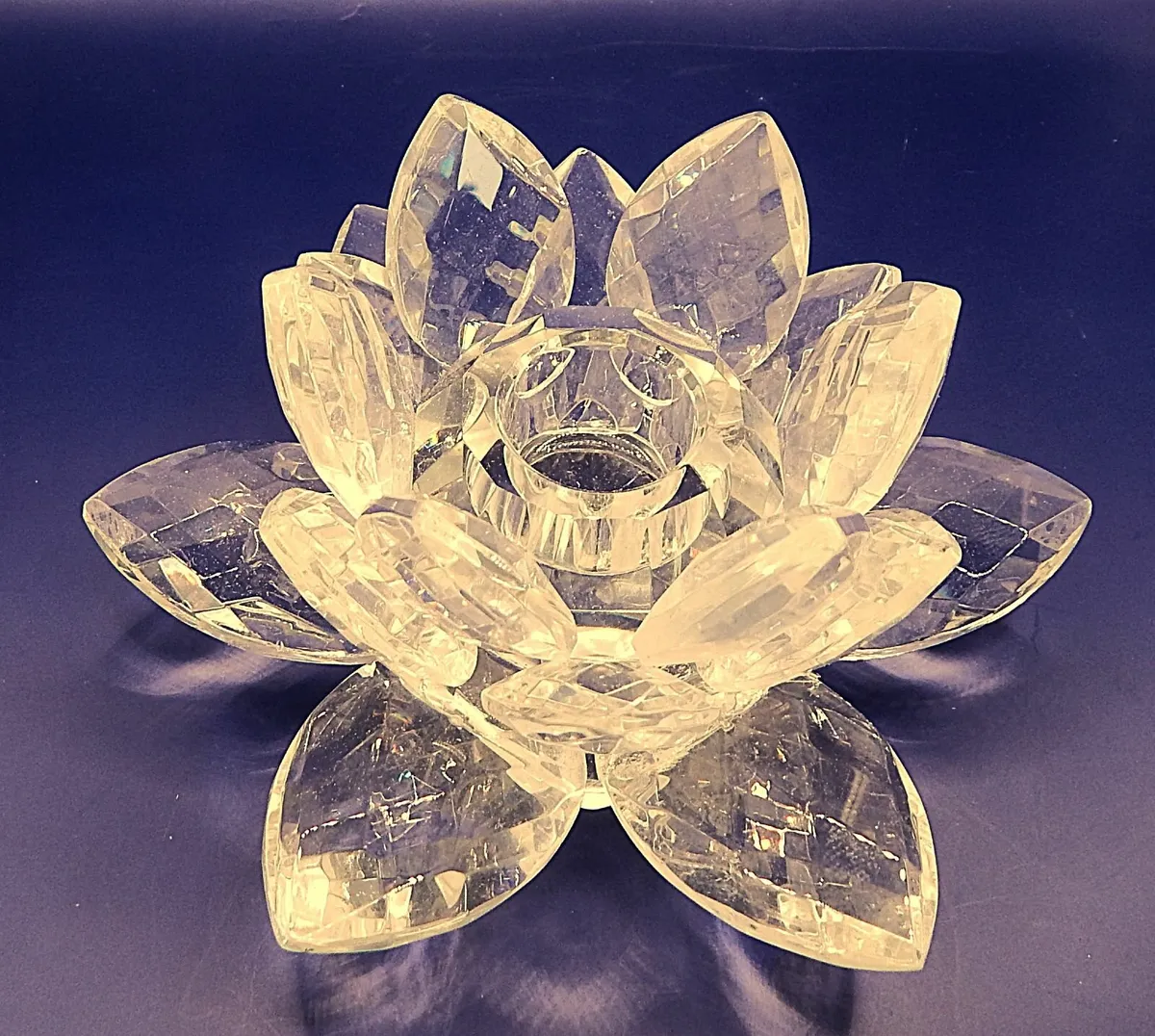 2 Cashel Living Crystal Lotus Flower Candleholders - Image 1