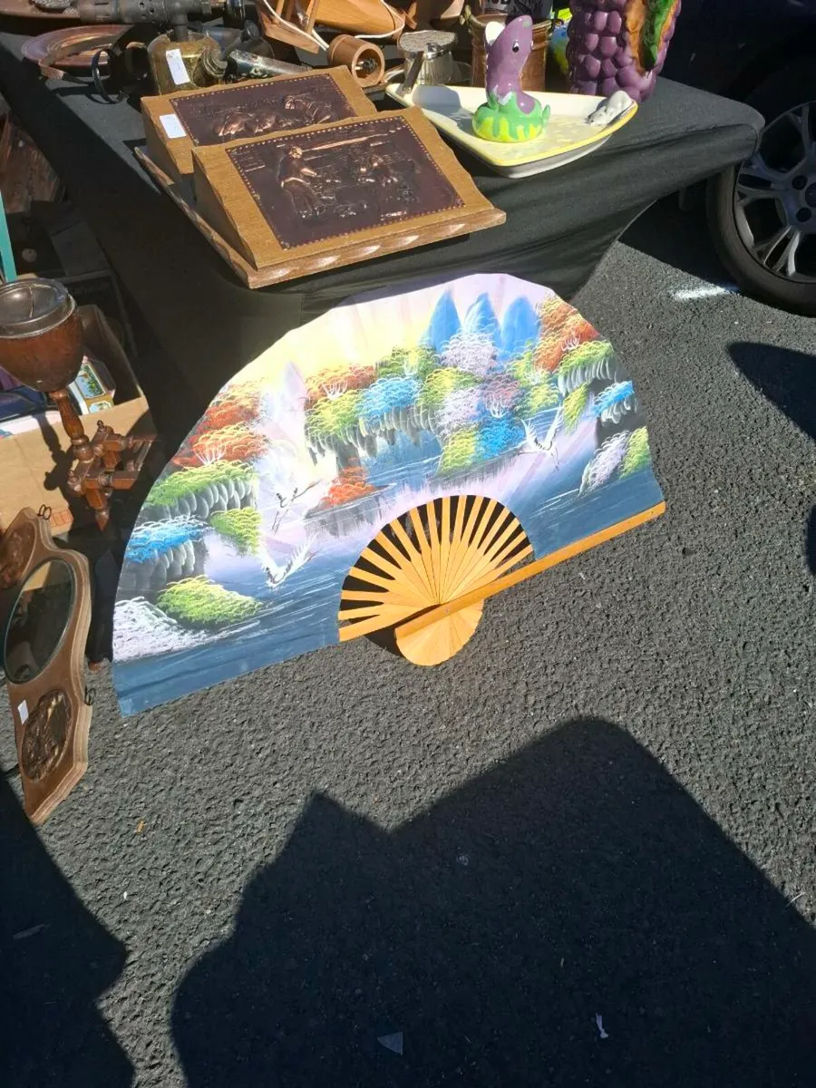 Large deco blue fan postage possible - Image 1