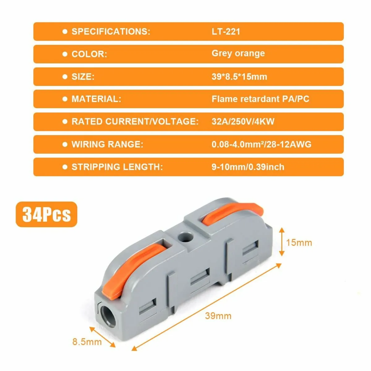 Wire Connectors, 34PCS Electrical Connectors Quic - Image 1