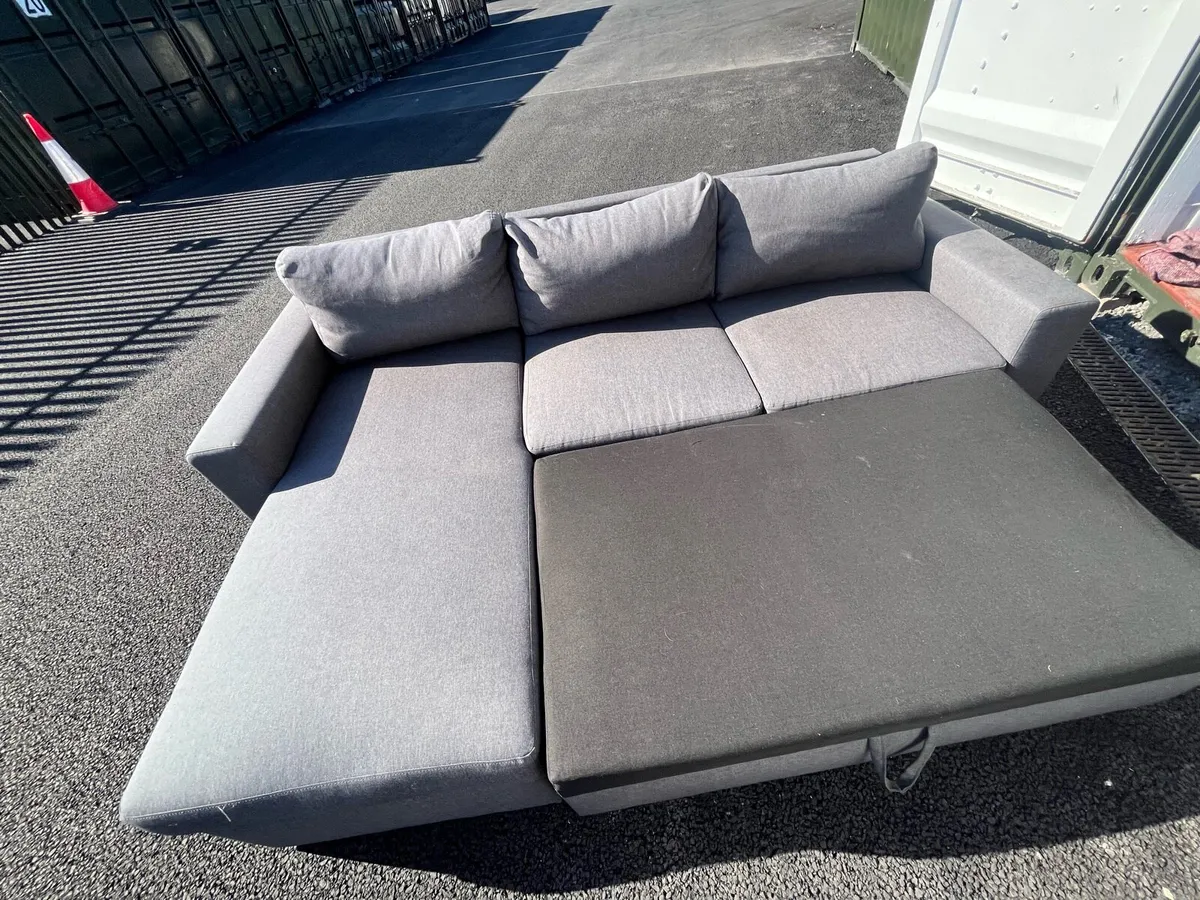 Grey corner sofa bed couch furniture - Image 2