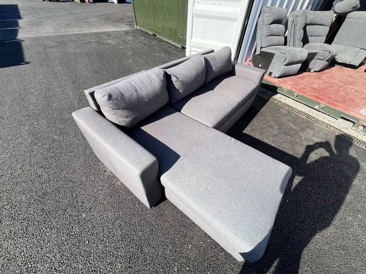 Grey corner sofa bed couch furniture - Image 4