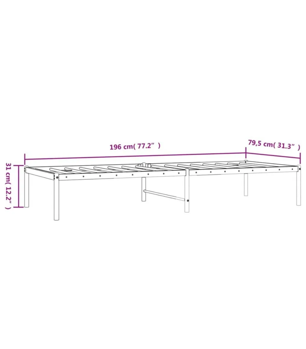 Single metal bed frame - Image 2