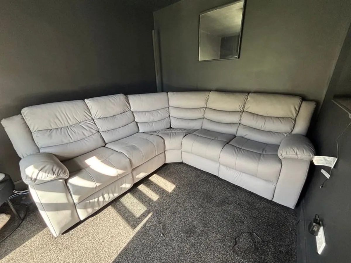 Corner double recliner Sofa with cup holders - Image 1