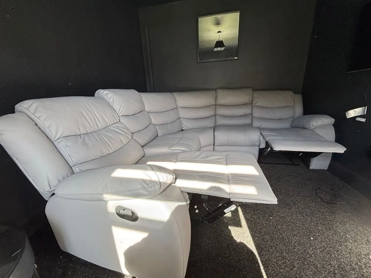Corner double recliner Sofa with cup holders - Image 2