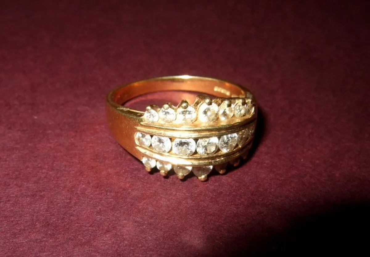 Fully Cert' Vintage 18ct Gold/Diamond Coronet Ring - Image 3