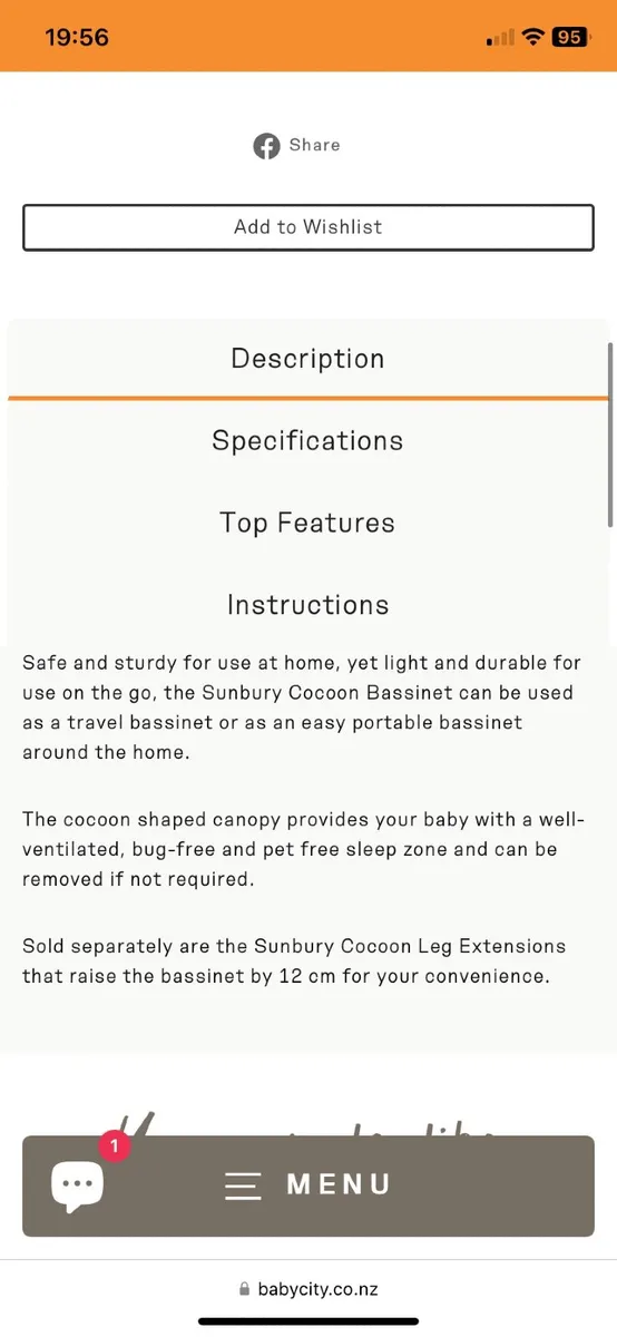 Sunbury Cocoon Bassinet / Baby Crib - Image 2