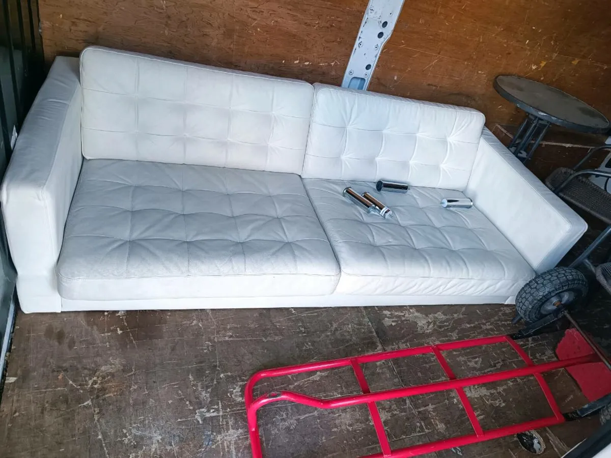 White 3 seater sofa - Image 1