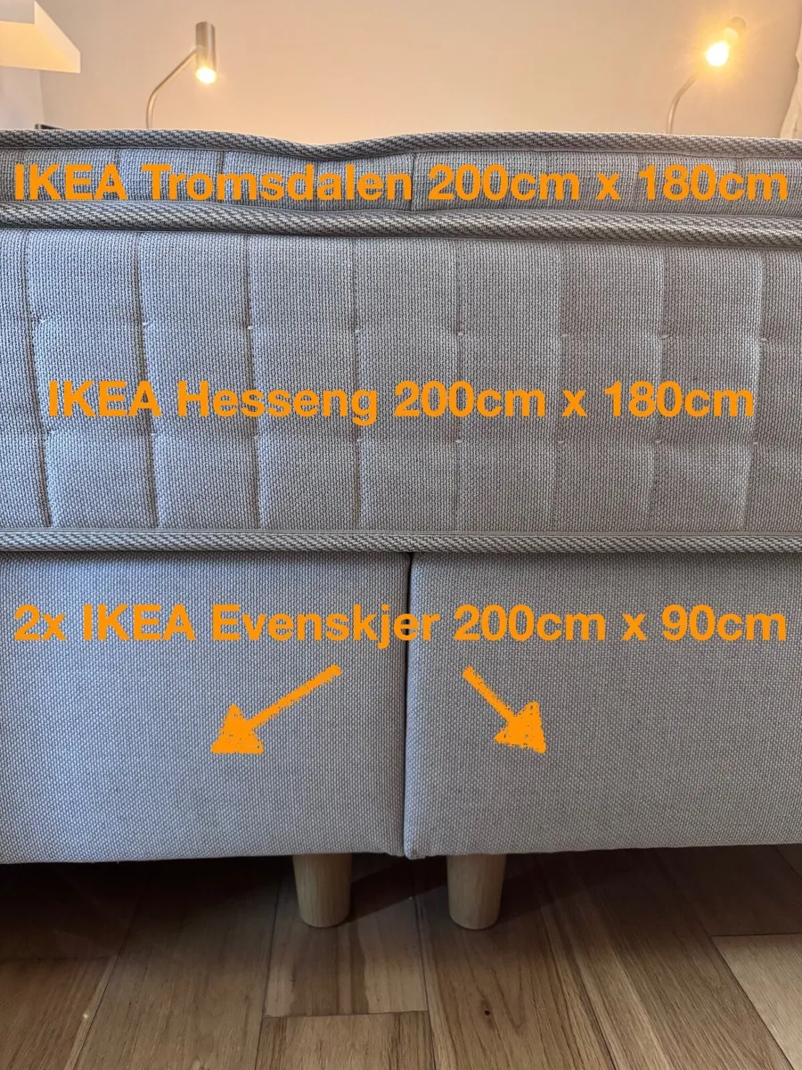 Super king bed, includes base, mattress and topper - Image 3