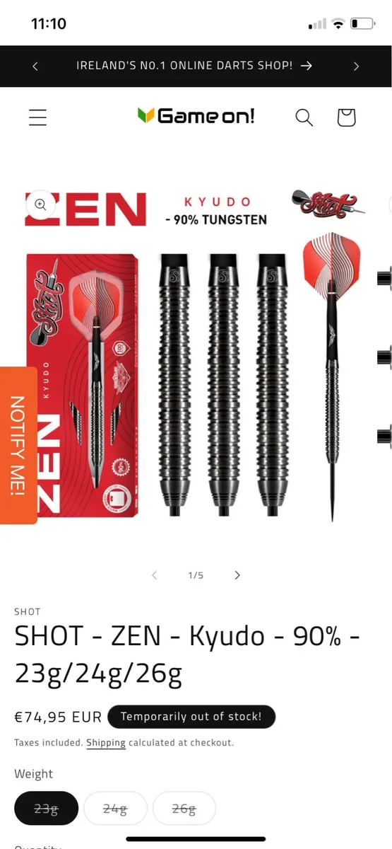 Darts ZEN Kyudo Shot 26g - Image 4