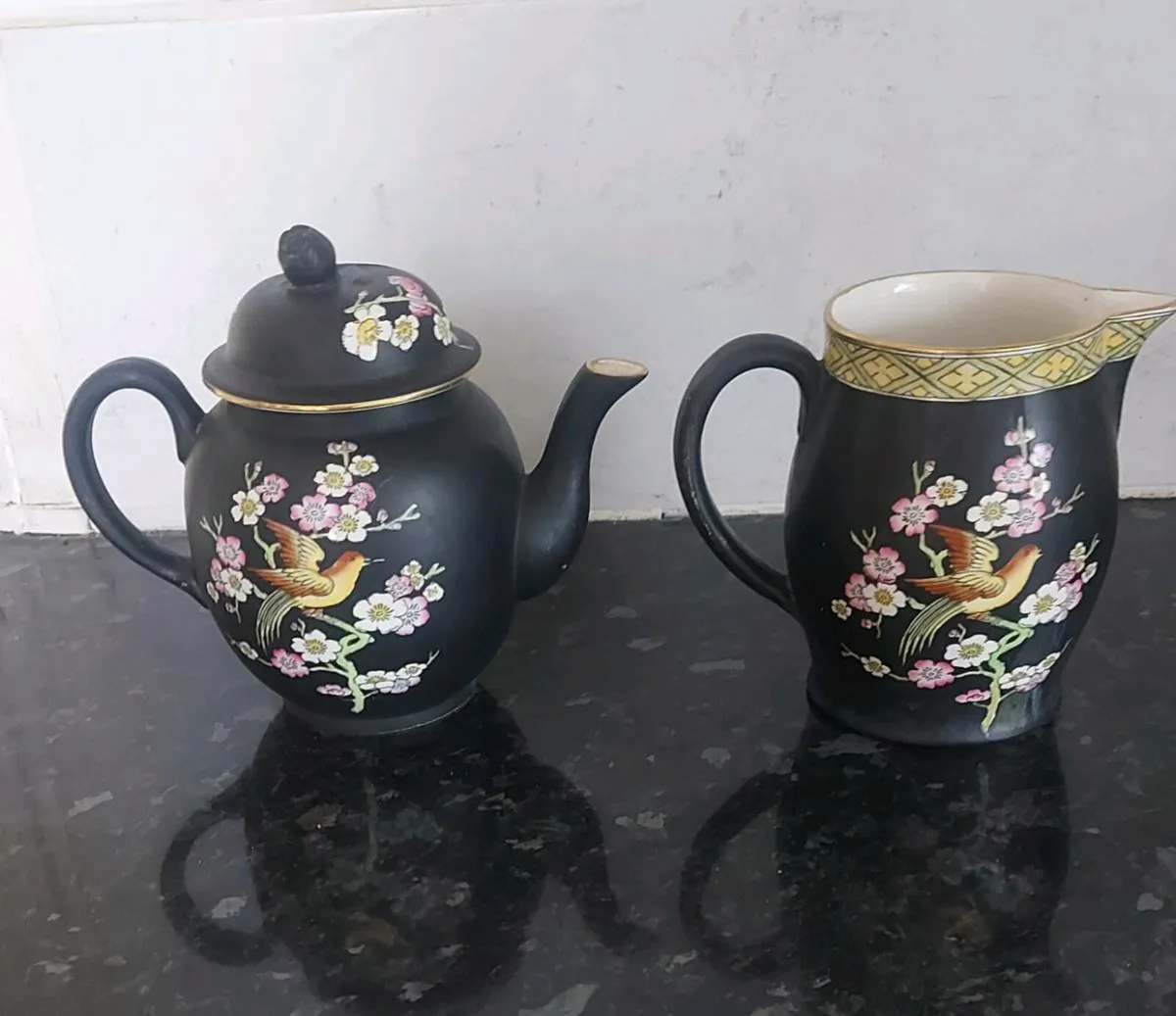 Lovely antique Adams teapot and creamer - Image 1