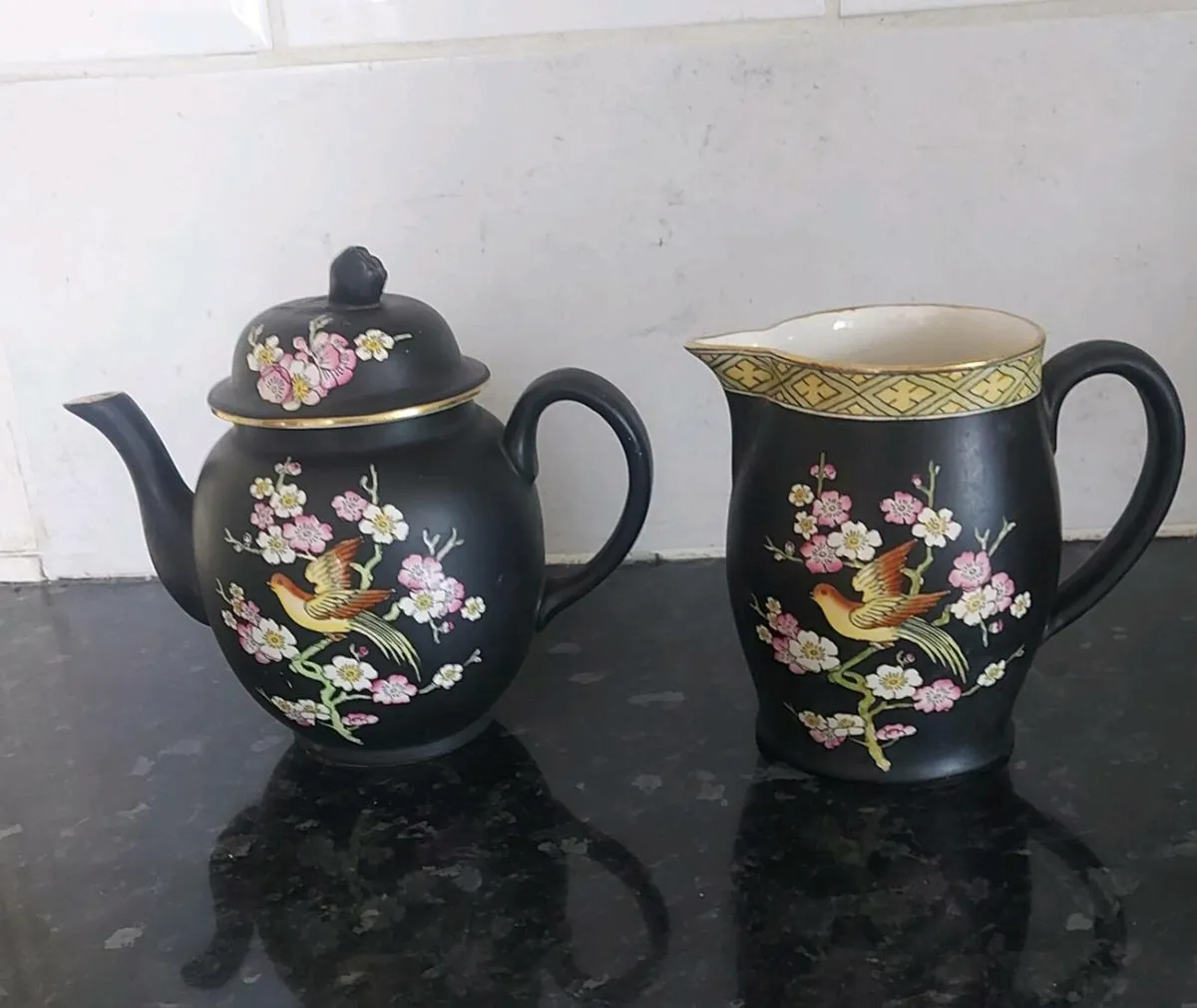 Lovely antique Adams teapot and creamer - Image 2