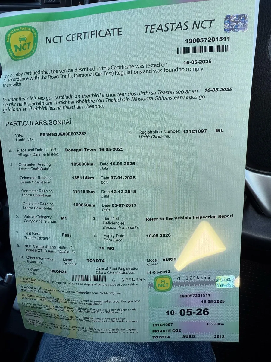 Toyota auris 2013 new nct low klm185 k 1.4 diesel - Image 2