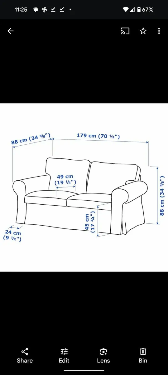 Ektorp 2 seater Sofa COVER - Image 4