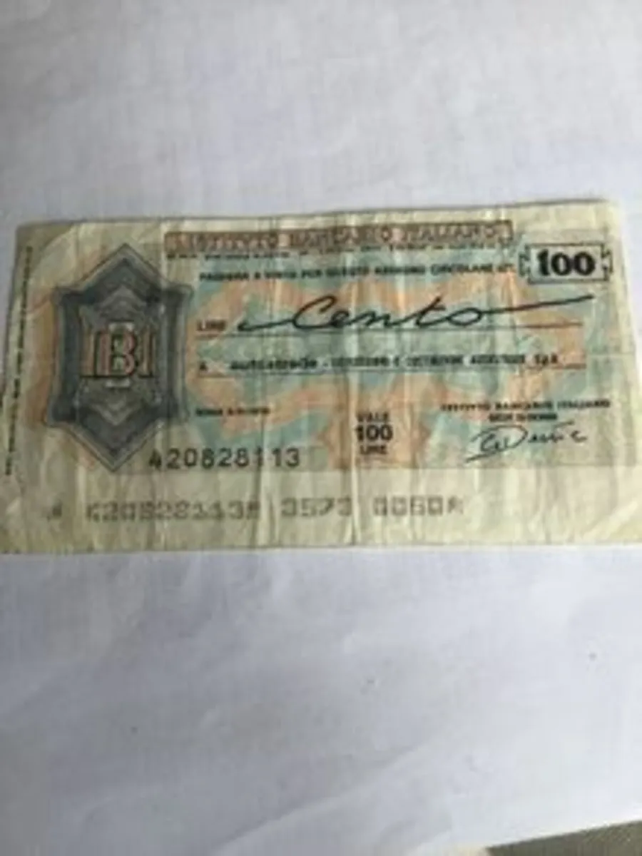 Rare Italian Banknote 100 Lire, Emergency currency