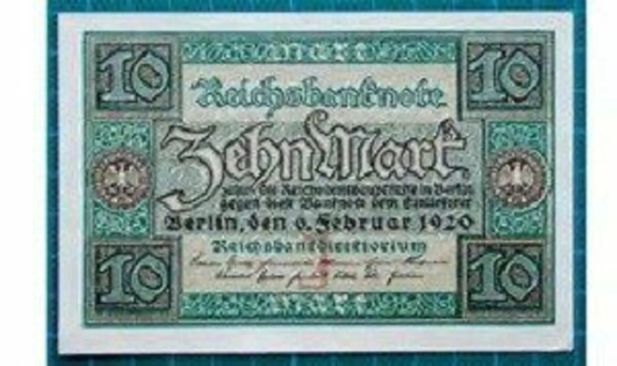 1920 German banknote 10 Marks