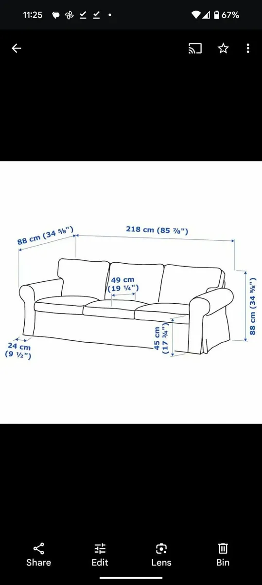 Ektorp 3 seater Sofa COVER - Image 4
