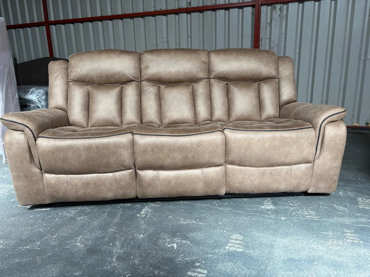All recliner sofas available in 3+2+1 grey or brow - Image 1