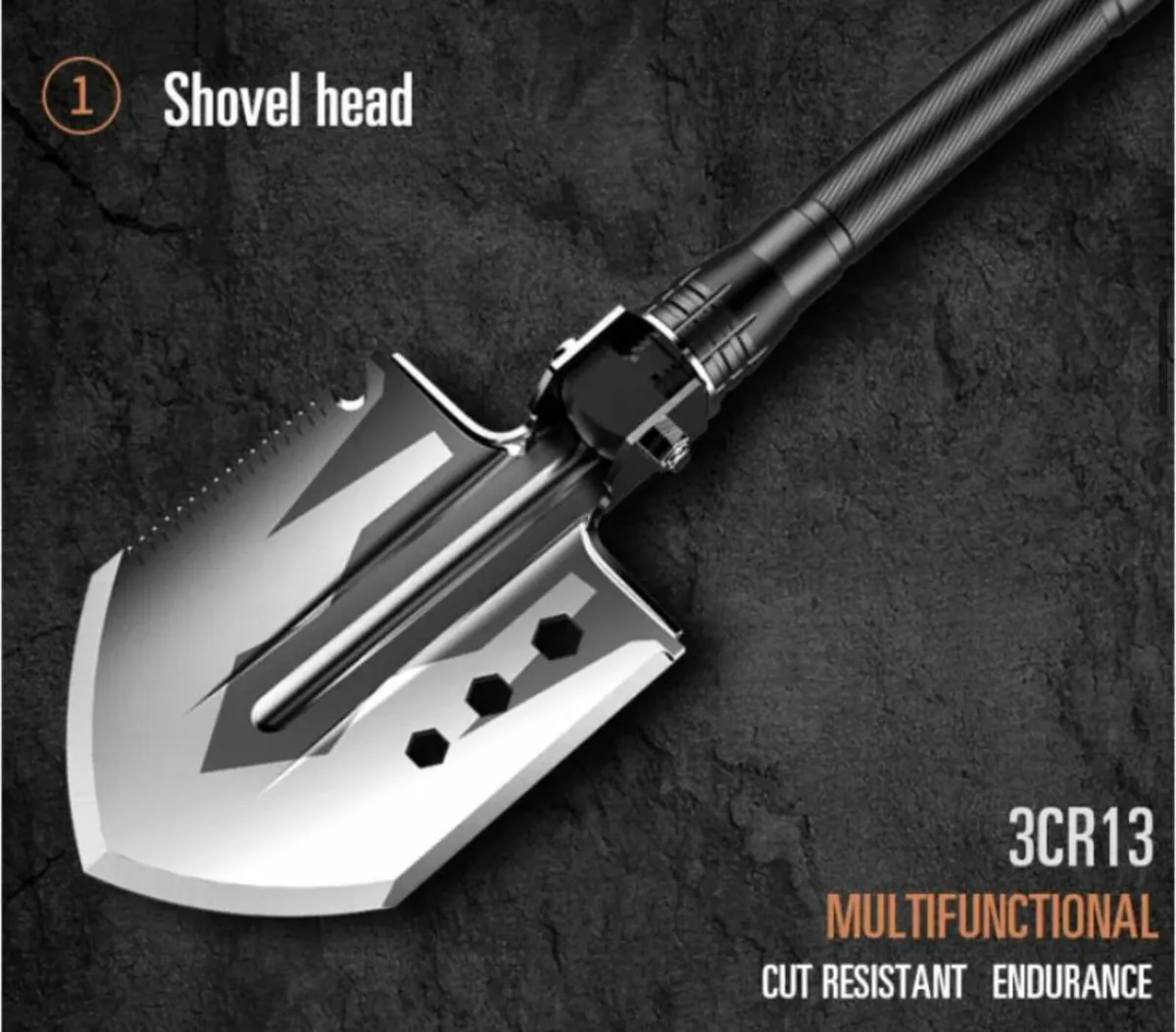 Multifunctional folding shovel and axle kit - Image 4