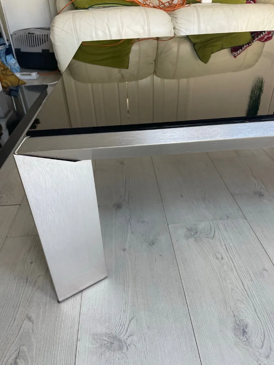 Black Glass Table with Steel legs - Image 3
