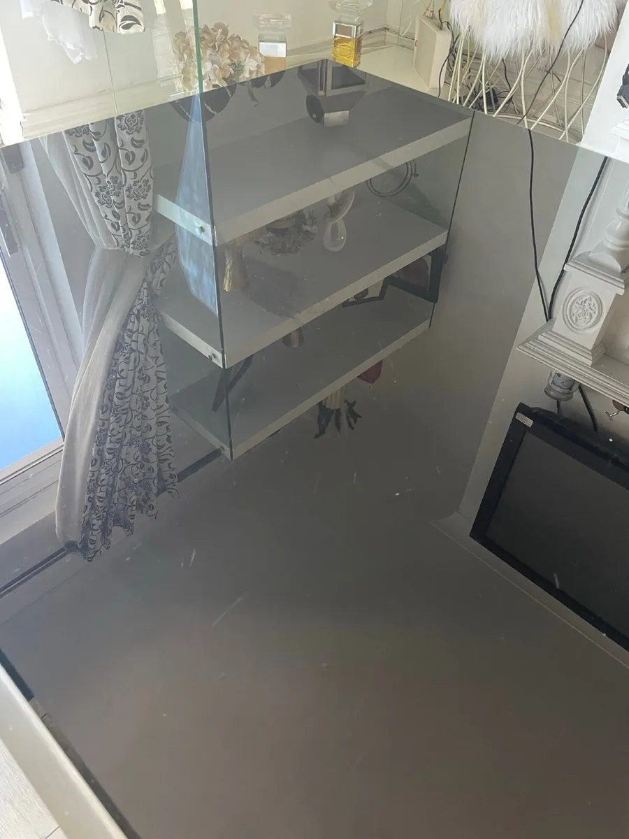 Black Glass Table with Steel legs - Image 4