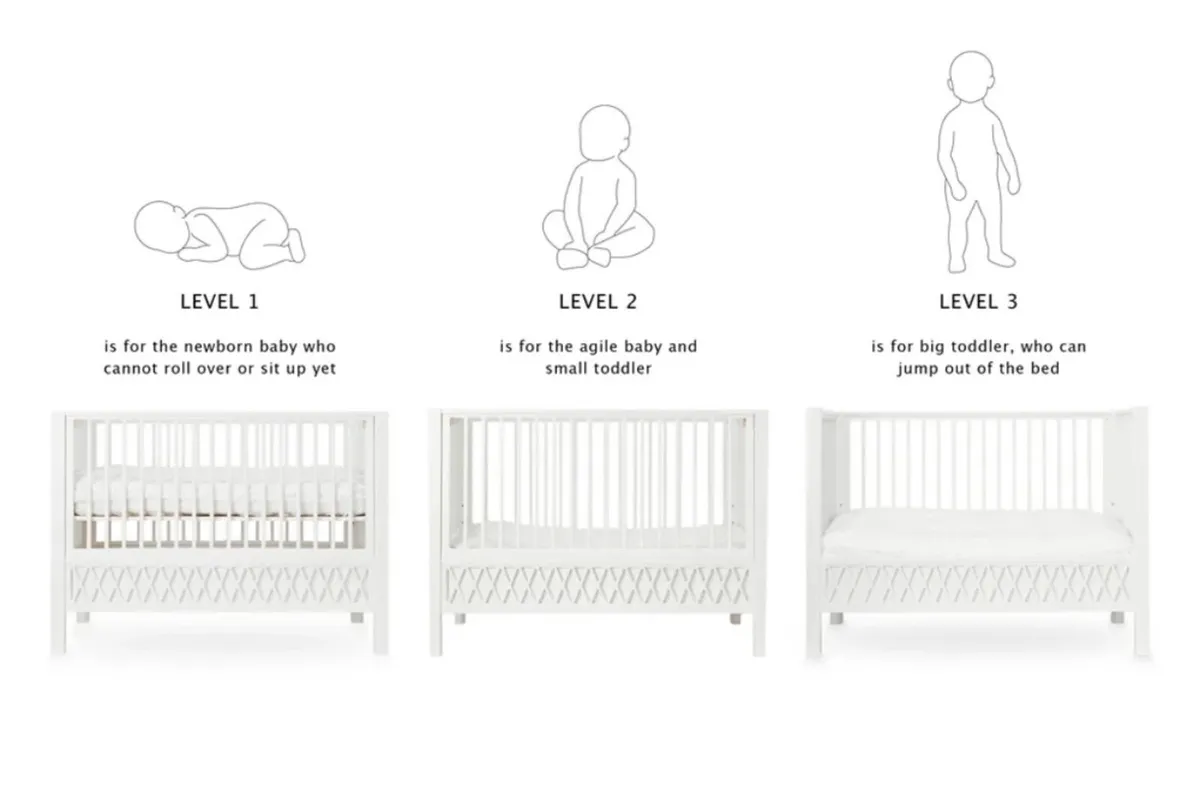 Cam Cam Copenhagen Harlequin cot and shelf - Image 2