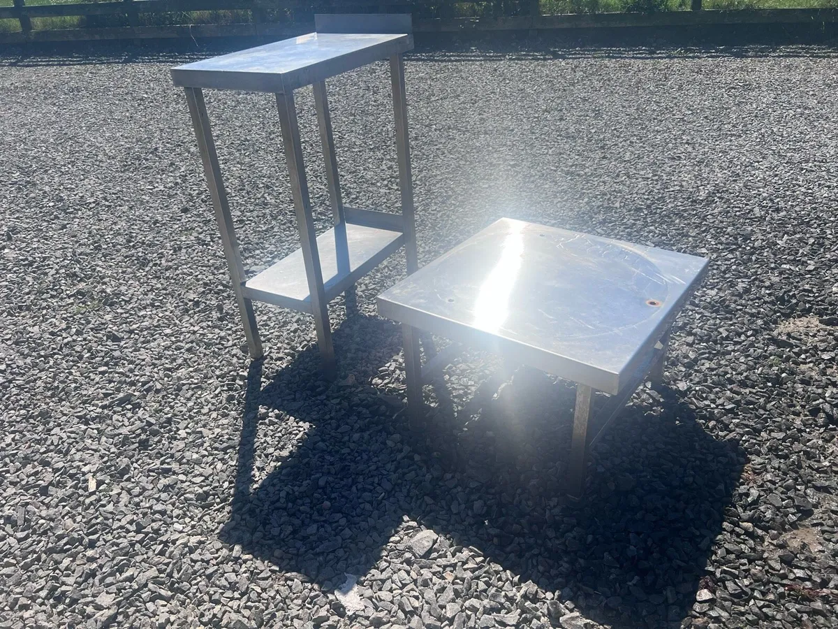 2 catering stainless steel tables - Image 1