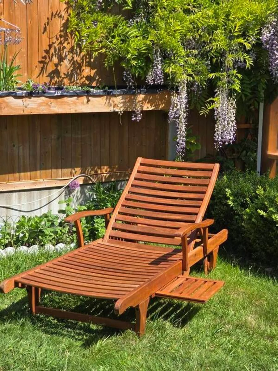 Sun lounger solid wood - Image 1