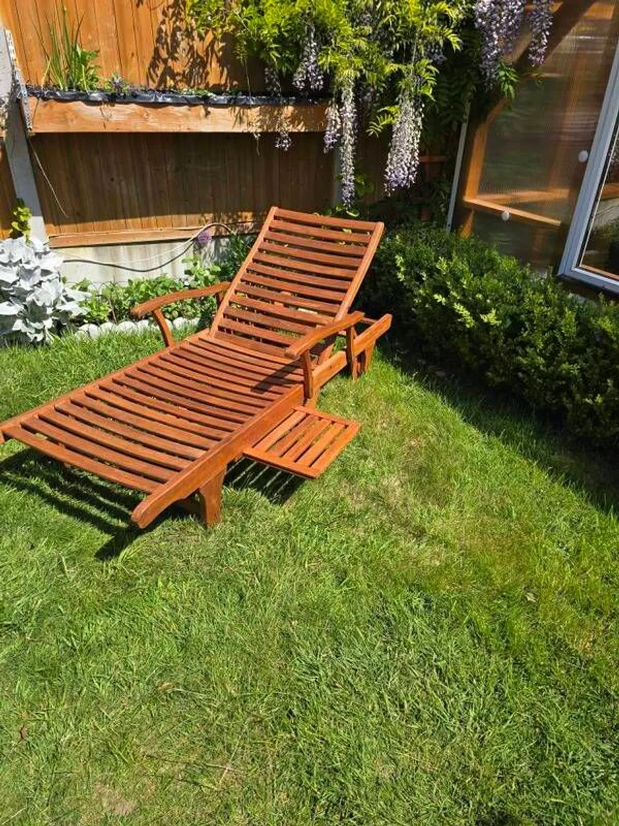 Sun lounger solid wood - Image 2