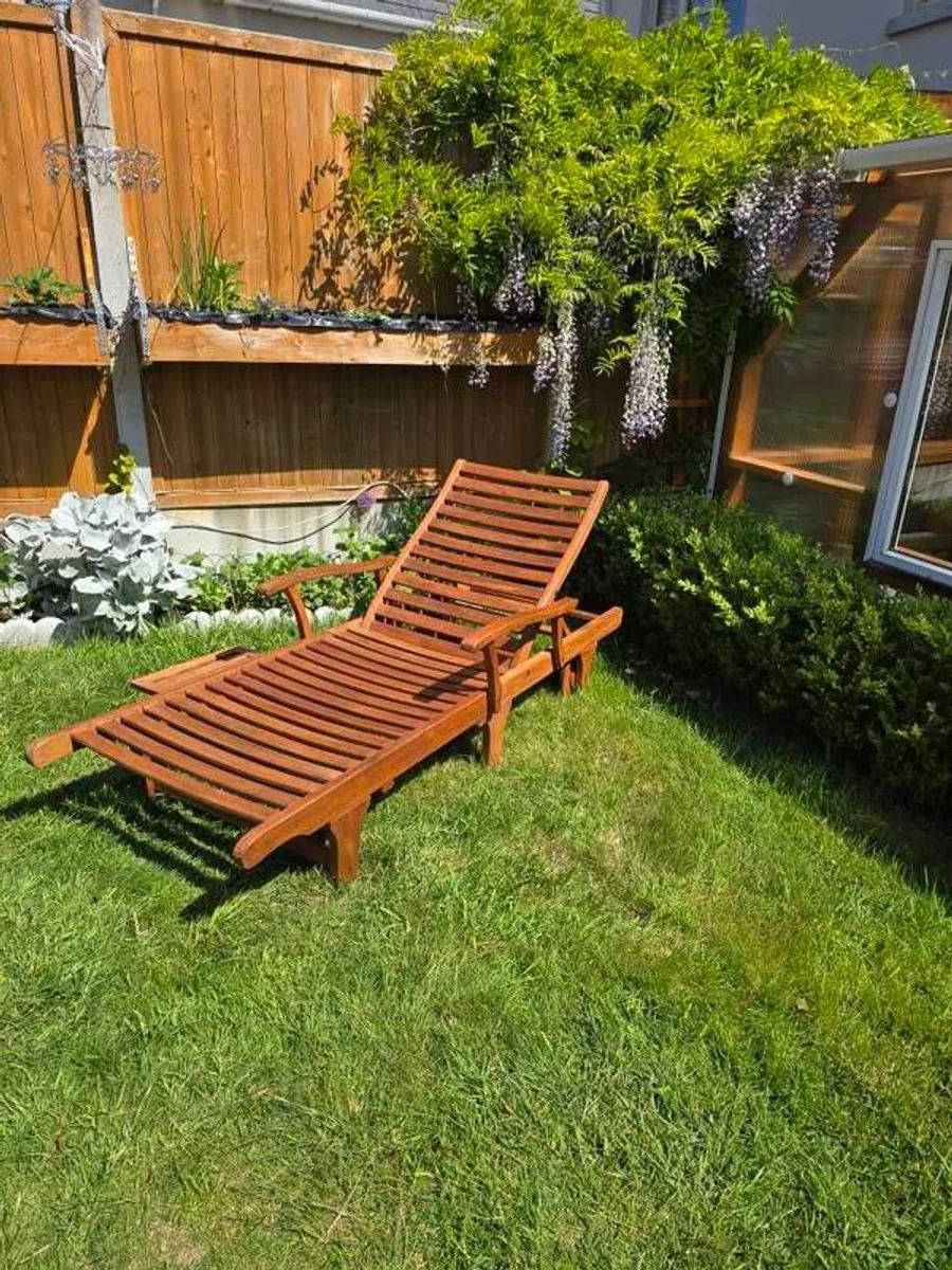 Sun lounger solid wood - Image 3